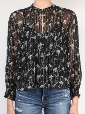 NWT VERONICA Beard silk Walker peasant blouse 2